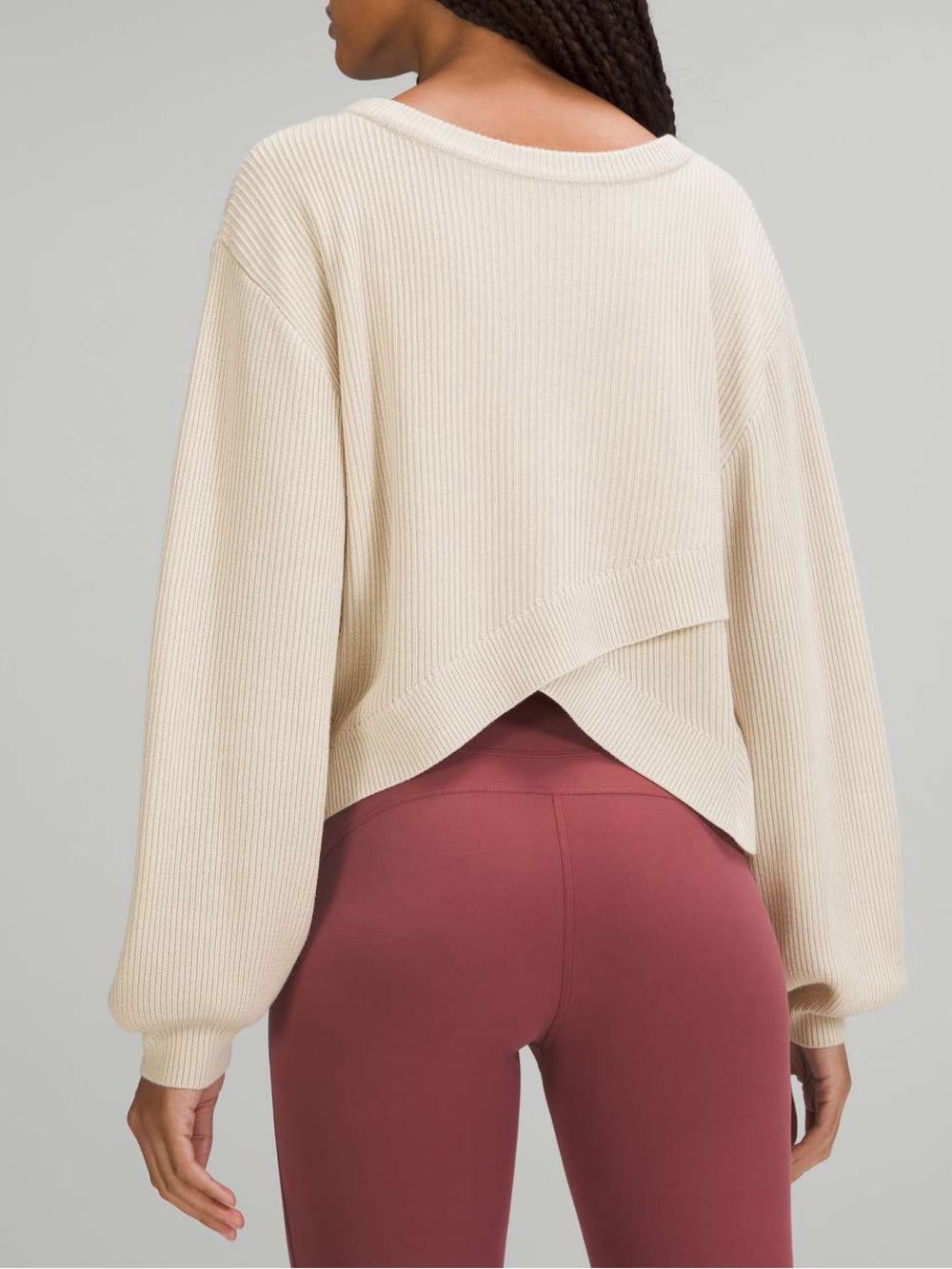 Lululemon Size 10 Cashmere-Blend Reversible Crossover Sweater - White Opal